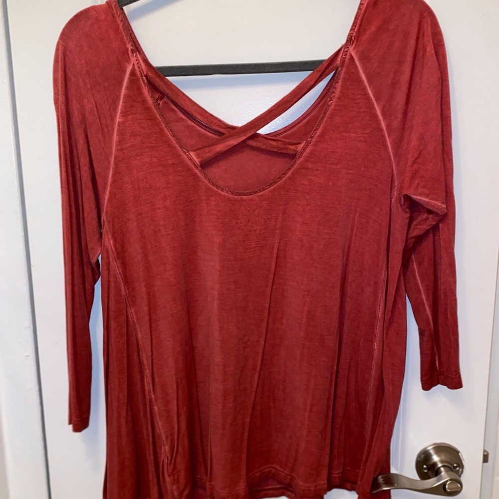 American eagle long sleeve cross back shirt